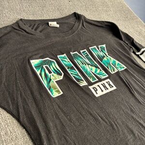 Victoria's Secret  Long Sleeve Tee - Black with Green Accents